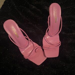 Fashion Nova Pink Strappy Heels